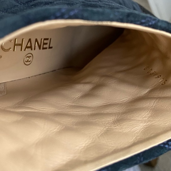 Chanel Navy Suede & Black Python Ankle Boots - Fall 2016 - Picture 7 of 9